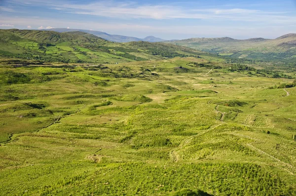 Зелені поля в гірський краєвид Ірландії — стокове фото