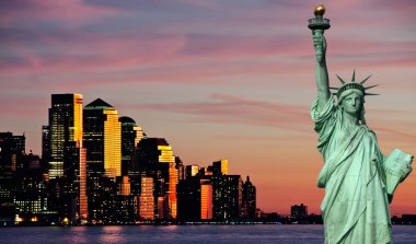 sunset akşam şehir new york şehir manzarası