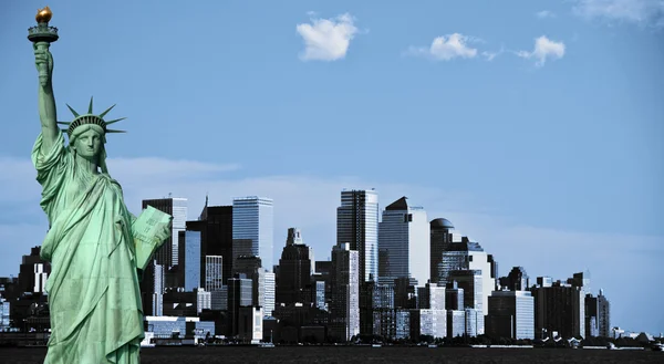 Nueva York horizonte de la ciudad, centro de nyc, EE.UU. — Foto de Stock