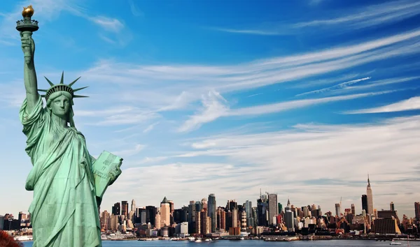Hoher Kontrast New York City Skyline Stadtbild — Stockfoto