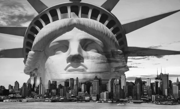 Nova Iorque cidade preto e branco oi contraste — Fotografia de Stock