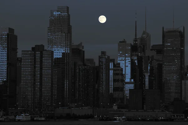 Foto cidade de Nova Iorque em preto e azul — Fotografia de Stock