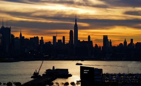 New york cityscape manzarası siluet, ABD — Stok fotoğraf