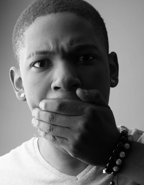 Close up Headshot portrait of a handsome black man — Stock Photo, Image