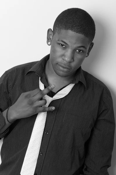 Close up portrait of a handsome young African American — Stock Photo, Image