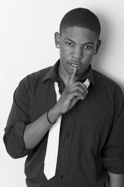 Close up portrait of a handsome young African American — Stock Photo, Image