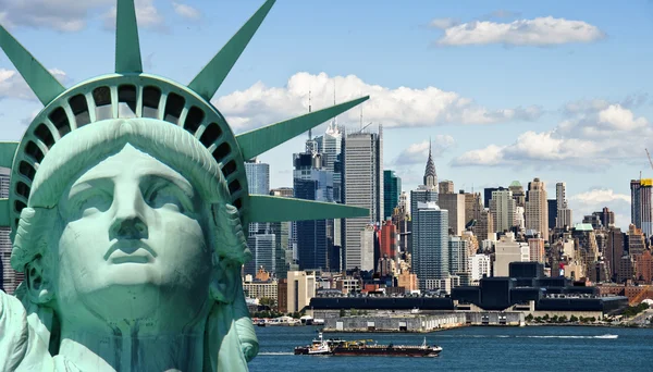 New york cityscape over the hudson river Stock Image