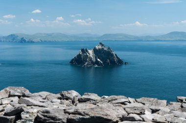 Skellig Michael, Unesco Dünya Mirası, Kerry, İrlanda. Star Wars Force sahne uyanır bu adada filme. yaban Atlantik yolu