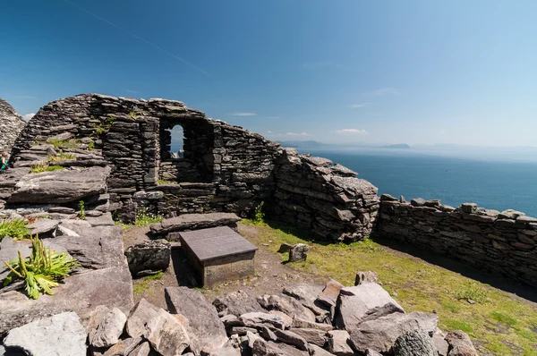 Skellig Michael, Patrimonio Mundial de la UNESCO, Kerry, Irlanda. Star Wars The Force Awakens Scene filmado en esta isla. manera atlántica salvaje — Foto de Stock