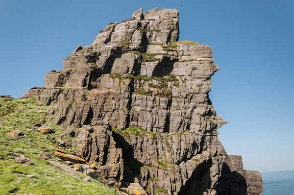 Skellig Michael, wpisanego na listę Światowego Dziedzictwa UNESCO, Kerry, Irlandia. Star Wars The Force budzi sceny sfilmowane na tej wyspie. dziki sposób Atlantyku — Zdjęcie stockowe