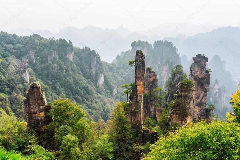 Natural quartz sandstone pillars (Avatar Mountains)