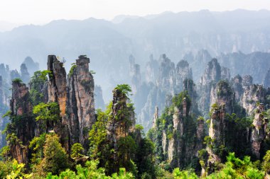 Amazing view of quartz sandstone pillars (Avatar Mountains) clipart