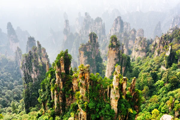 Doğal kuvars kum taşı sütunlar (Avatar dağlar Üstten Görünüm) — Stok fotoğraf