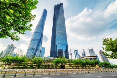 The Shanghai Tower and the Shanghai World Financial Center clipart