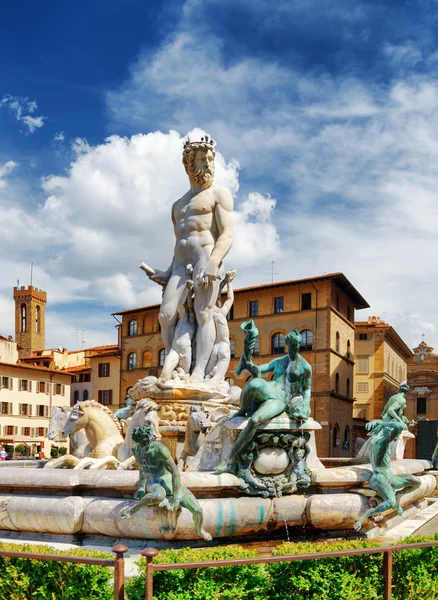 De fontein van Neptunus op de Piazza della Signoria, Florence — Stockfoto