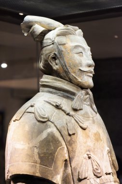 Terracotta Ordusu'nun yüksek rütbeli subayının yakın çekim görünümü