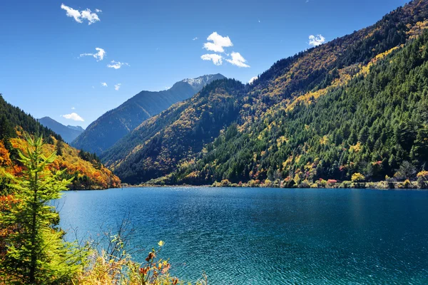 Beautiful view of the Rhinoceros Lake among wooded mountains — Stock Photo, Image
