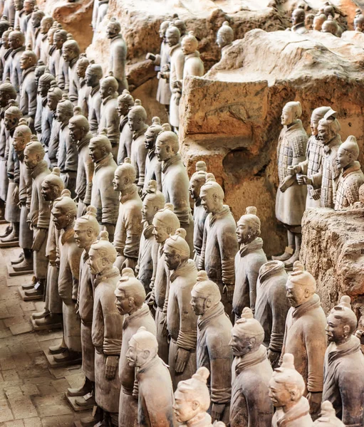 Terracotta Warriors'ın yan görünümü, Xi'an, Çin — Stok fotoğraf