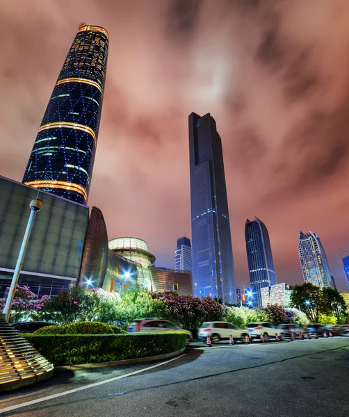 Wolkenkrabbers van de Zhujiang nieuwe stad, Guangzhou, China — Stockfoto