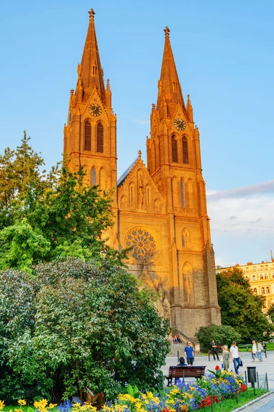 Igreja Santa Ludmila Praça Paz Praga República Checa — Fotografia de Stock