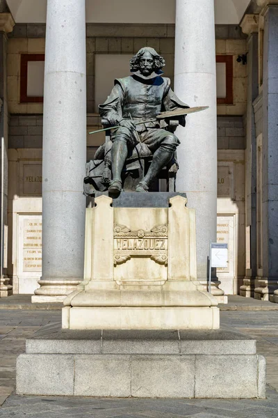 Statua Bronzo Diego Velazquez Accanto Museo Del Prado Madrid Spagna — Foto Stock