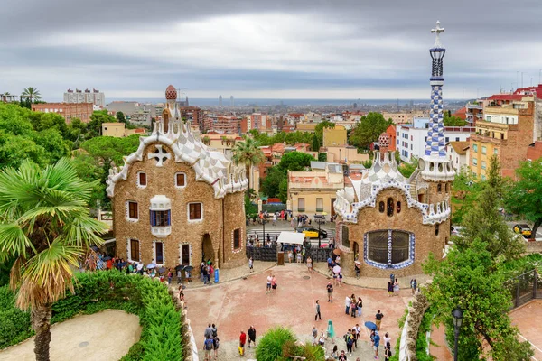 Barcelona España Agosto 2014 Vista Panorámica Entrada Parque Güell Parque — Foto de Stock