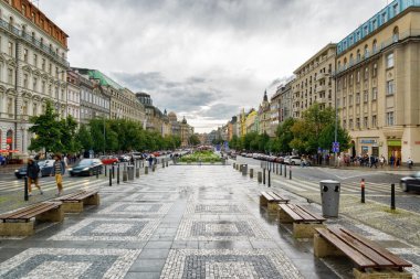 Prag'da Wenceslas Meydanı'nın görünümü