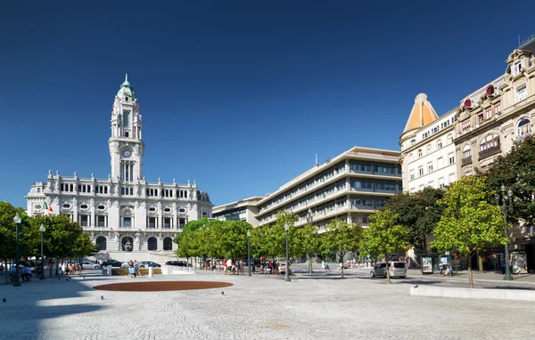The view of the City Hall and the Avenue of the Allies (Avenida — Stock Photo, Image