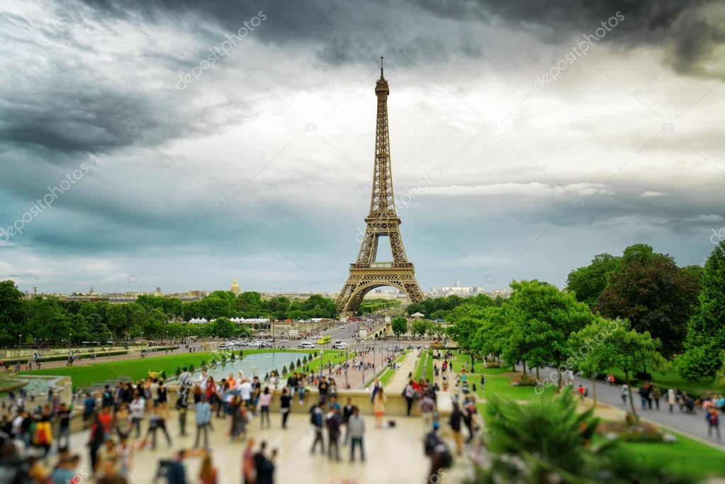 The view of the Eiffel Tower, Paris, France.