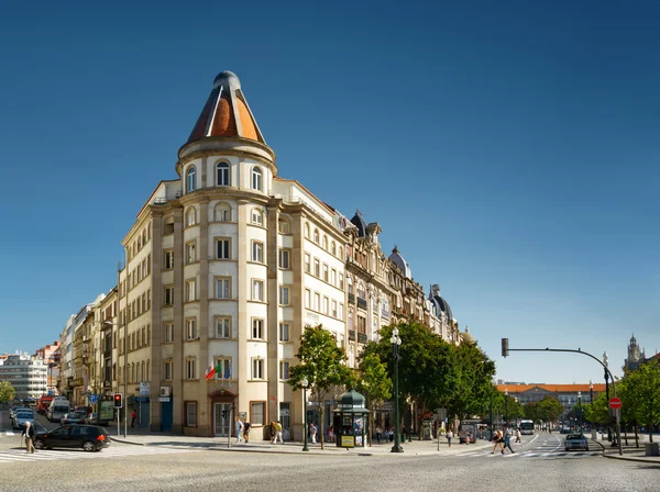 The crossroads of streets and the Avenue of the Allies (Avenida — Stock Photo, Image