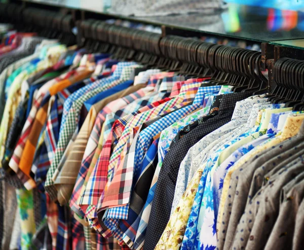 A wide range of men's shirts in store — Stock Photo, Image