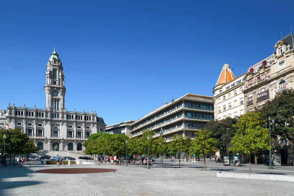 The view of the City Hall and the Avenue of the Allies (Avenida — Stock Photo, Image