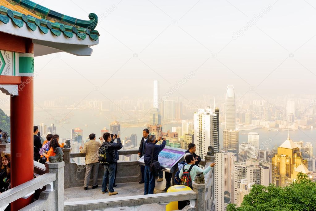 Viewpoint of the Victoria Peak in Hong Kong