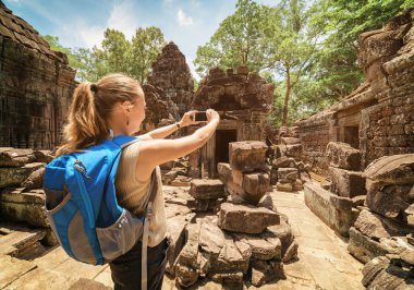 Eski köşk Tapınağı Angkor, Kamboçya'da fotoğrafçılık turizm