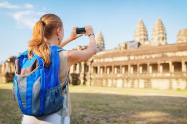Turizm Kamboçya Angkor Wat resim karmaşık, çekmek