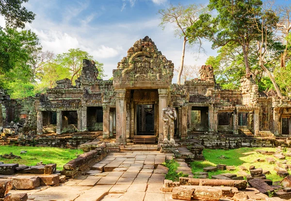 Ingresso al tempio di Preah Khan nell'antica Angkor, Cambogia — Foto Stock