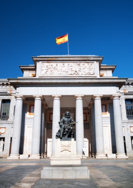 Statue of Diego Velazquez is beside the Museo del Prado, Madrid clipart