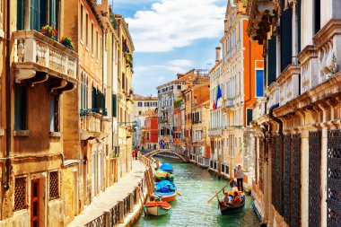 View of the Rio Marin Canal from the Ponte de la Bergami. Venice clipart