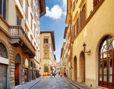 The Via dei Banchi street at historic center of Florence, Italy clipart
