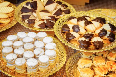 Barselona da Şekerleme dükkanı penceresinde bisküvi