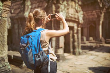 Angkor, Cambod Preah Khan tapınakta çekim turizm