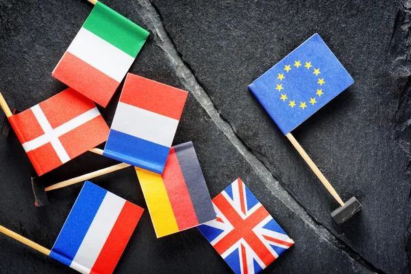 Political concept with flag of the European Union