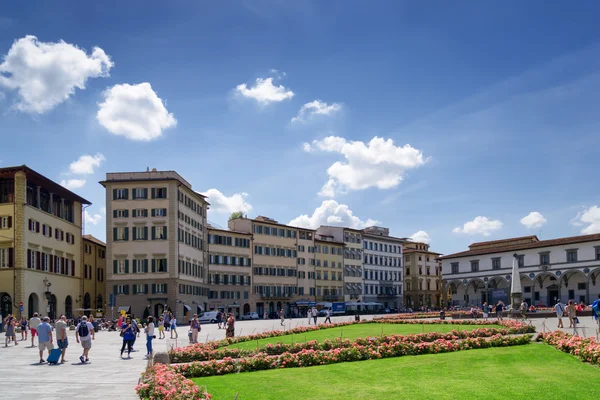 Medieval houses on the Piazza di Santa Maria Novella in Florence — Stockfoto