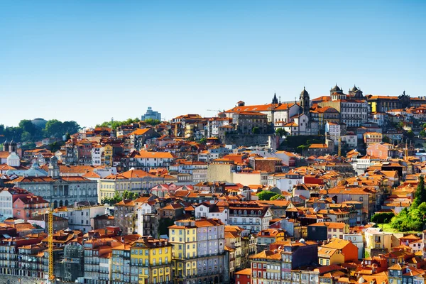 Colorful facades and tile roofs of houses — Stok fotoğraf