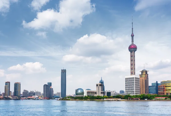 Scenic view of the Pudong New Area (Lujiazui) in Shanghai, China — Stock Photo, Image