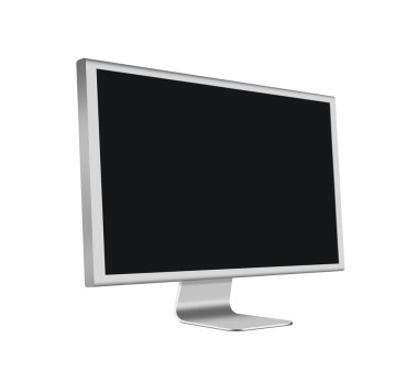 Alüminyum Lcd bilgisayar ekranı boş ekranda beyaz backgro