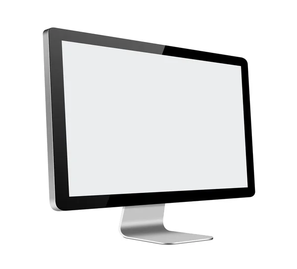 Monitor per computer LCD con schermo vuoto su sfondo bianco — Foto Stock