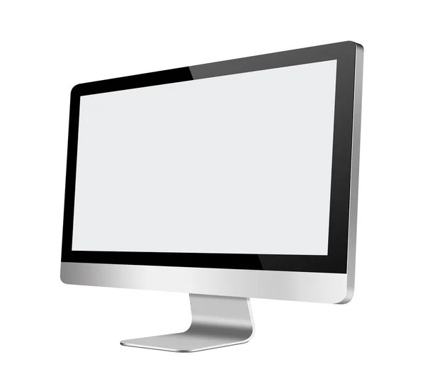 LCD-Computermonitor mit leerem Bildschirm auf weißem Hintergrund — Stockfoto