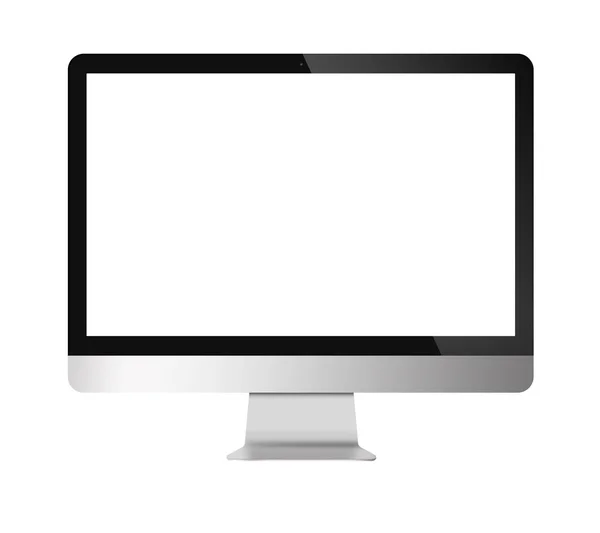 Écran LCD Slim moniteur d'ordinateur sur fond blanc — Photo