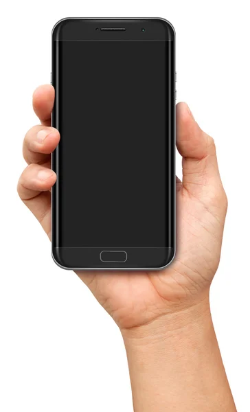 Hand met Curve scherm Smartphone met leeg scherm — Stockfoto